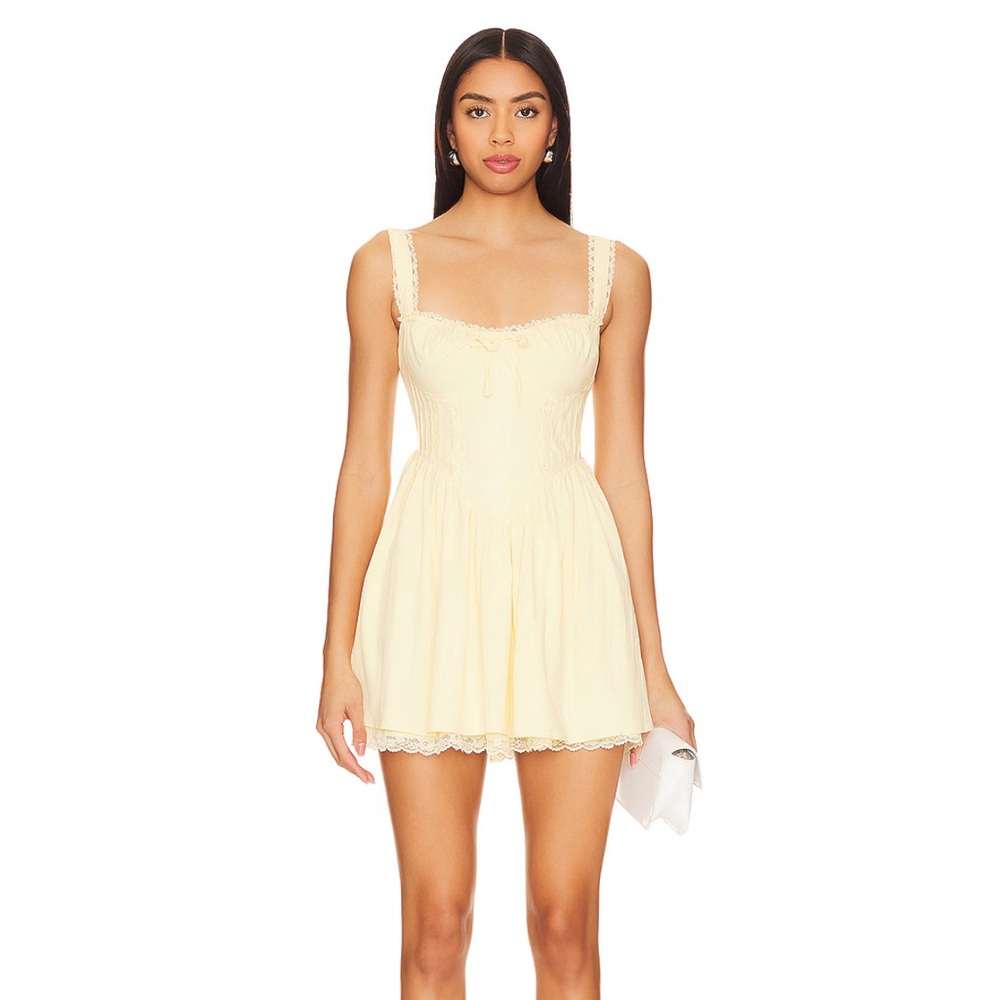 MORE TO COME (Revolve) Zia Mini Dress in Yellow (XS)